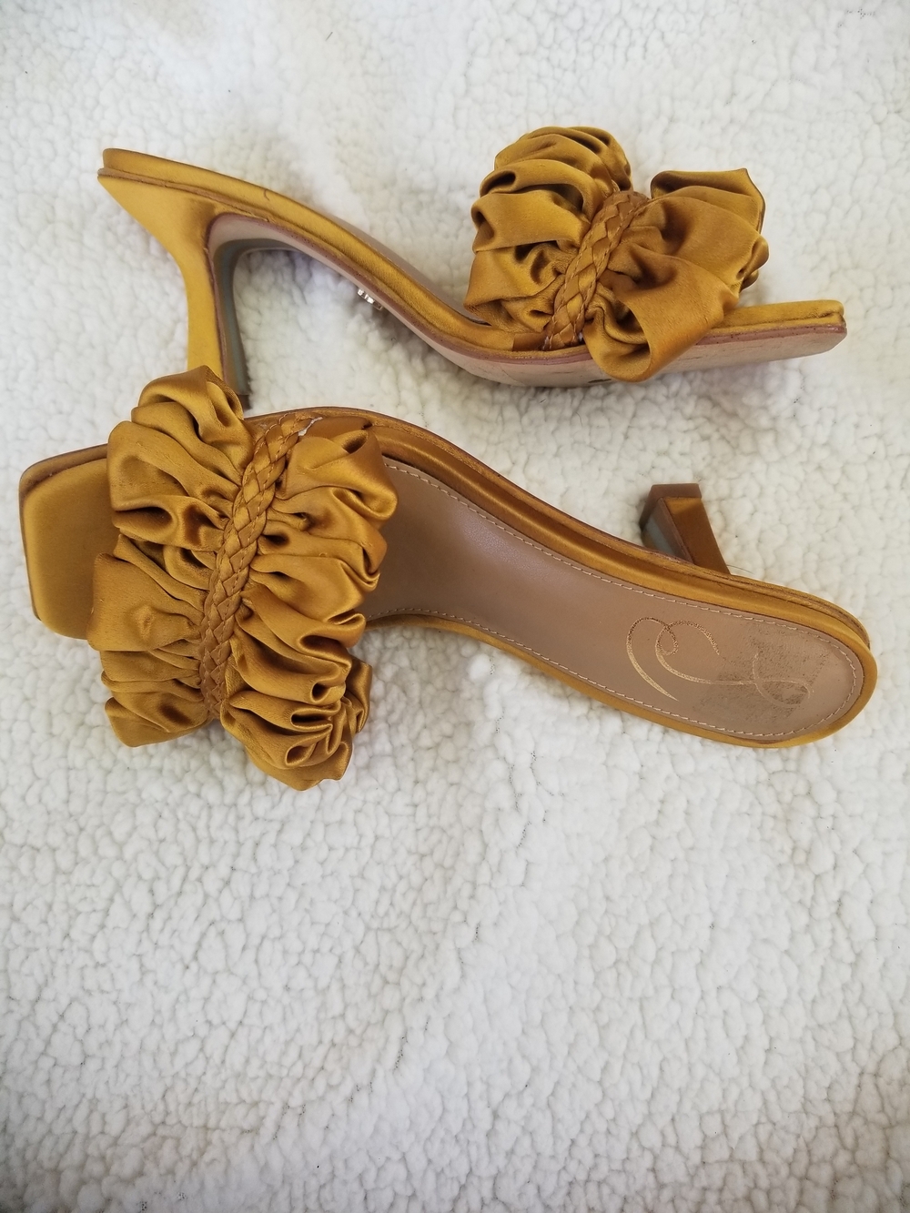 Ruffled Satin Sam Edelman Kitten Heels - Picture 5 of 5